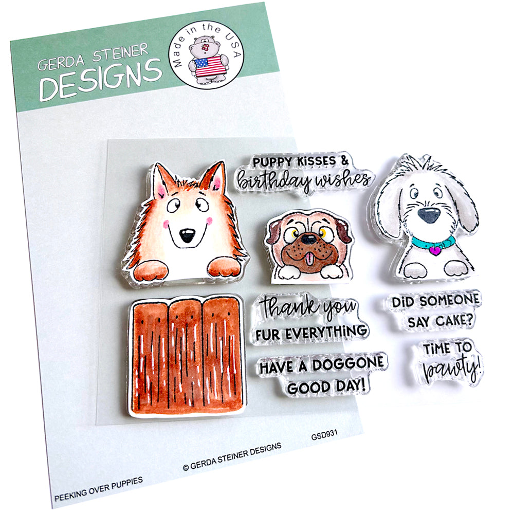 Peeking Over Puppies - Clear Stamp - GSD931