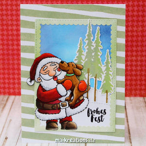 Puppy Kisses for Santa 3x4 Clear Stamp Set - Clearstamps - Clear Stamps - Cardmaking- Ideas- papercrafting- handmade - cards-  Papercrafts - Gerda Steiner Designs