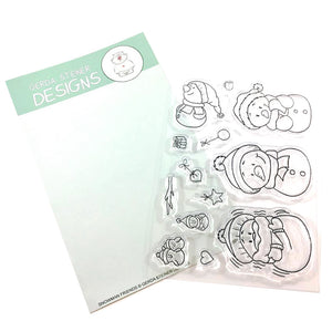 Snowman Friends 4x6 Clear Stamp Set - Clearstamps - Clear Stamps - Cardmaking- Ideas- papercrafting- handmade - cards-  Papercrafts - Gerda Steiner Designs