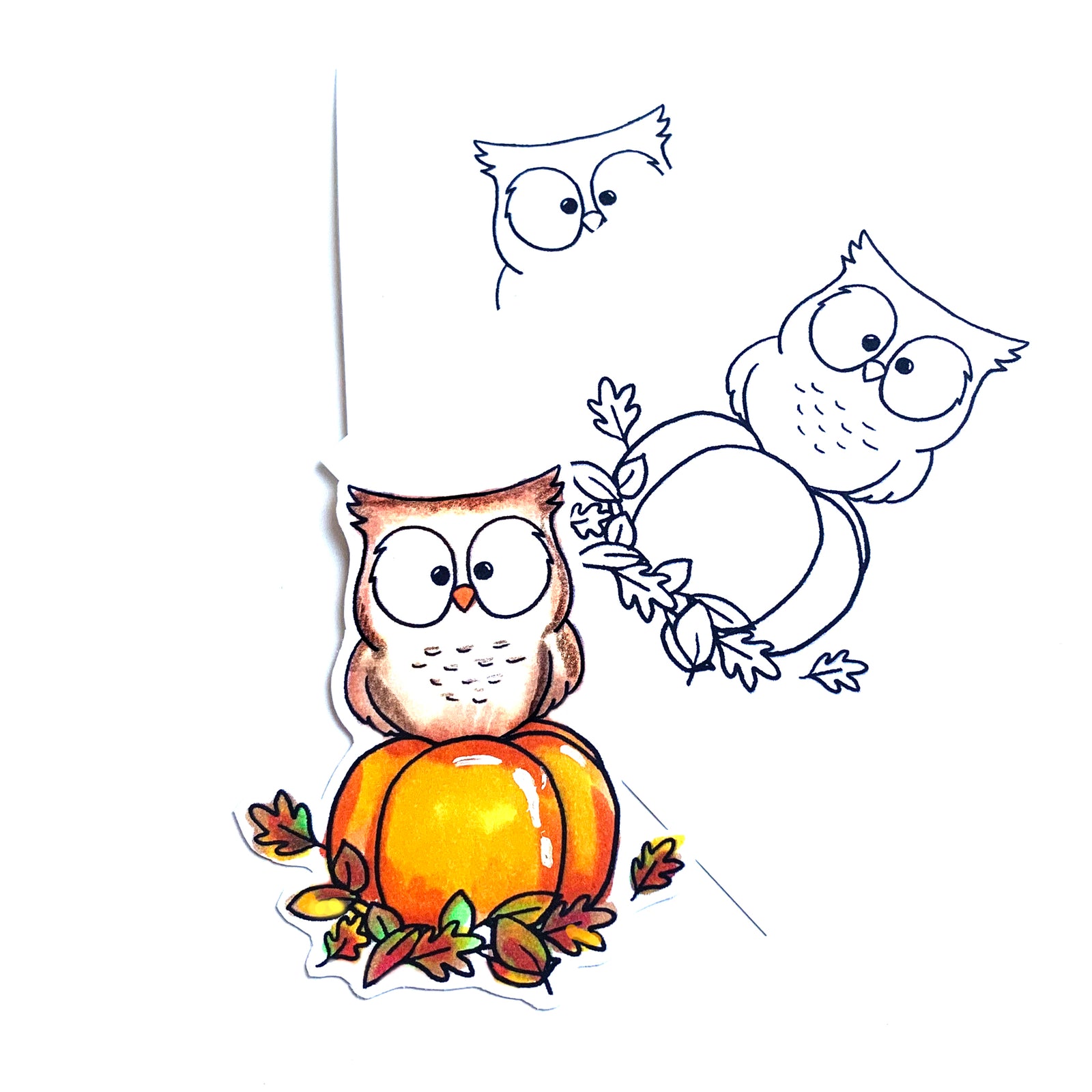 Pumpkin Owl Digital Stamp - Clearstamps - Clear Stamps - Cardmaking- Ideas- papercrafting- handmade - cards-  Papercrafts - Gerda Steiner Designs