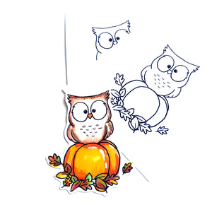 Pumpkin Owl Digital Stamp - Clearstamps - Clear Stamps - Cardmaking- Ideas- papercrafting- handmade - cards-  Papercrafts - Gerda Steiner Designs