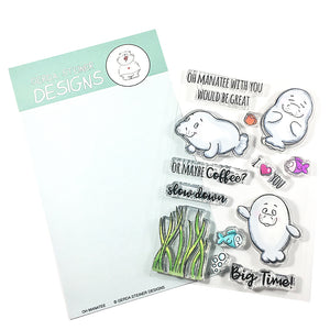 Oh Manatee 4x6 Clear Stamp Set - Clearstamps - Clear Stamps - Cardmaking- Ideas- papercrafting- handmade - cards-  Papercrafts - Gerda Steiner Designs