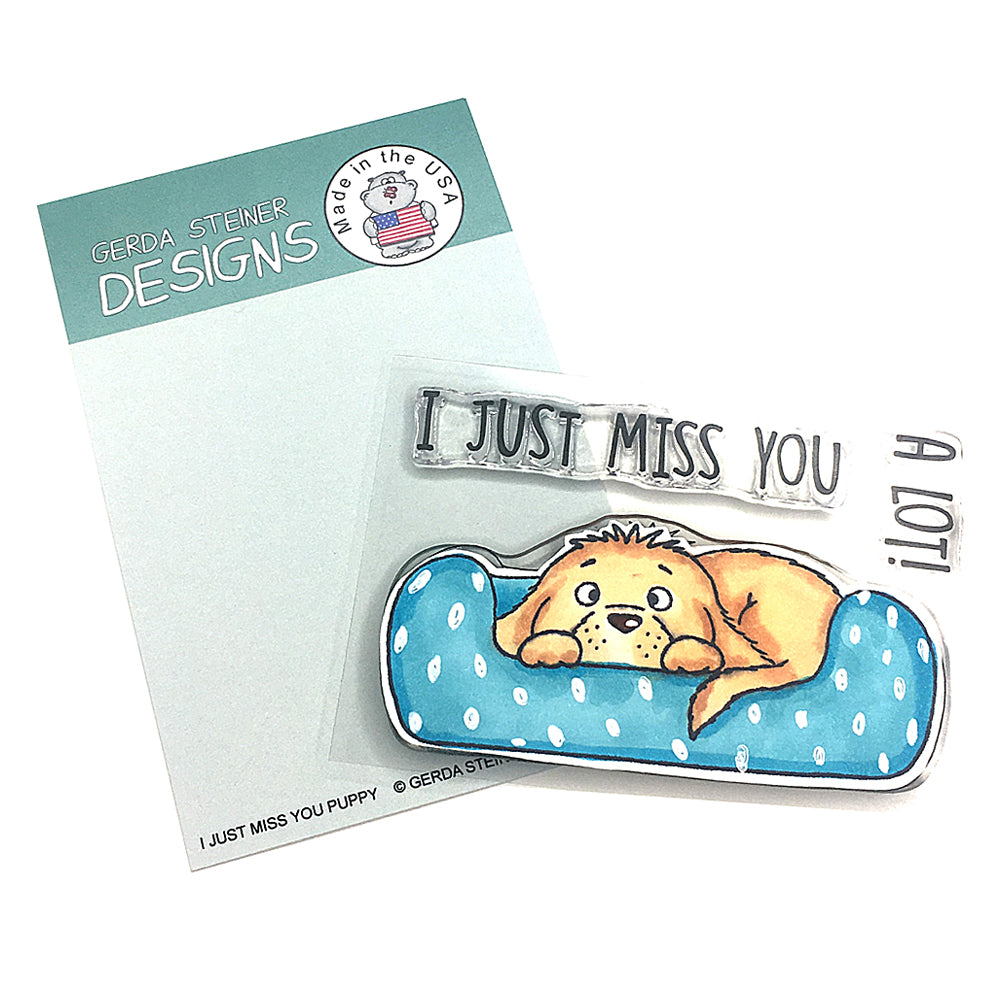I Just Miss You Puppy 3x4 Clear Stamp Set - Clearstamps - Clear Stamps - Cardmaking- Ideas- papercrafting- handmade - cards-  Papercrafts - Gerda Steiner Designs