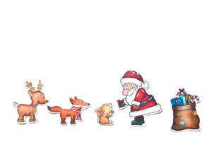 Santa and three Friends Christmas - Digital Stamps