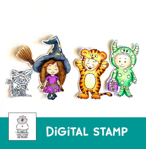 Halloween Kids Digital Stamp