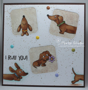 Dachshunds 4x6 Clear Stamp Set - Clearstamps - Clear Stamps - Cardmaking- Ideas- papercrafting- handmade - cards-  Papercrafts - Gerda Steiner Designs