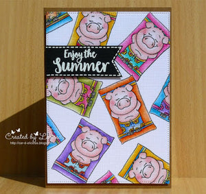 Pool Piggies 4x6 Clear Stamp Set - Clearstamps - Clear Stamps - Cardmaking- Ideas- papercrafting- handmade - cards-  Papercrafts - Gerda Steiner Designs