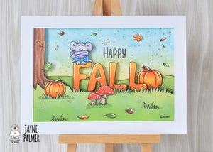 Happy Fall - Greeting Card Printable - Clearstamps - Clear Stamps - Cardmaking- Ideas- papercrafting- handmade - cards-  Papercrafts - Gerda Steiner Designs