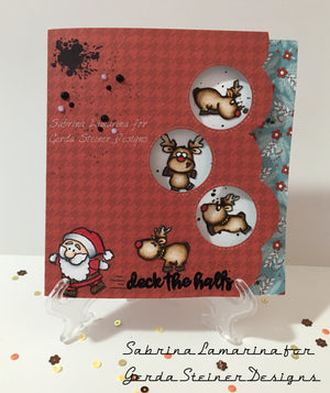 Reindeer and a Tree 4x6 Clear Stamp Set - Clearstamps - Clear Stamps - Cardmaking- Ideas- papercrafting- handmade - cards-  Papercrafts - Gerda Steiner Designs