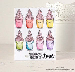 Buckets of Love 4x6 Clear Stamp Set - Clearstamps - Clear Stamps - Cardmaking- Ideas- papercrafting- handmade - cards-  Papercrafts - Gerda Steiner Designs