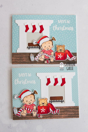 Baby Girl Christmas 3x4 Clear Stamp Set - Clearstamps - Clear Stamps - Cardmaking- Ideas- papercrafting- handmade - cards-  Papercrafts - Gerda Steiner Designs