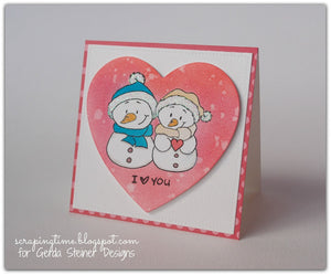 Snowman Friends 4x6 Clear Stamp Set - Clearstamps - Clear Stamps - Cardmaking- Ideas- papercrafting- handmade - cards-  Papercrafts - Gerda Steiner Designs