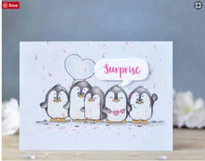 Valentine Penguins 4x6 Clear Stamp Set - Clearstamps - Clear Stamps - Cardmaking- Ideas- papercrafting- handmade - cards-  Papercrafts - Gerda Steiner Designs