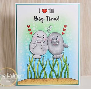 Oh Manatee 4x6 Clear Stamp Set - Clearstamps - Clear Stamps - Cardmaking- Ideas- papercrafting- handmade - cards-  Papercrafts - Gerda Steiner Designs