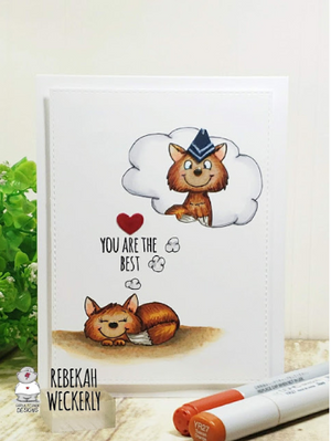 Foxes 4x6 Clear Stamp Set - Clearstamps - Clear Stamps - Cardmaking- Ideas- papercrafting- handmade - cards-  Papercrafts - Gerda Steiner Designs