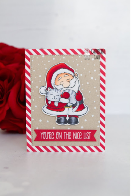 Santa And A Kitten 3x4 Clear Stamp Set - Clearstamps - Clear Stamps - Cardmaking- Ideas- papercrafting- handmade - cards-  Papercrafts - Gerda Steiner Designs