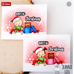 Baby Girl Christmas 3x4 Clear Stamp Set - Clearstamps - Clear Stamps - Cardmaking- Ideas- papercrafting- handmade - cards-  Papercrafts - Gerda Steiner Designs