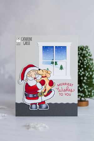 Puppy Kisses for Santa 3x4 Clear Stamp Set - Clearstamps - Clear Stamps - Cardmaking- Ideas- papercrafting- handmade - cards-  Papercrafts - Gerda Steiner Designs