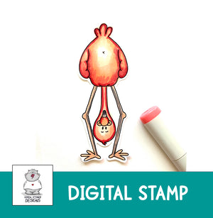 Different Perspective Flamingo Upside Down - Digital Stamp