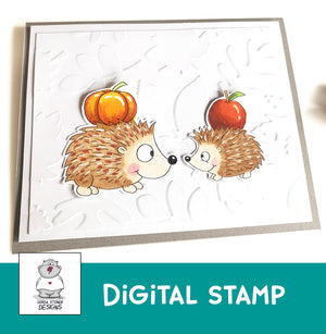 Harvest Hedgehogs Digital Stamp