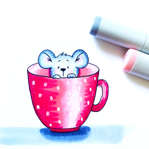 Mouse in cup - Digital Stamp