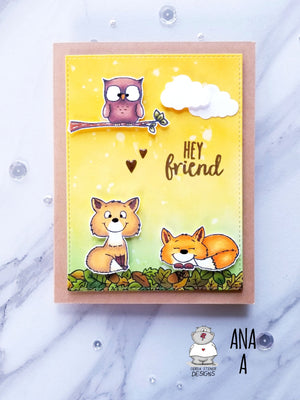 Foxes 4x6 Clear Stamp Set - Clearstamps - Clear Stamps - Cardmaking- Ideas- papercrafting- handmade - cards-  Papercrafts - Gerda Steiner Designs